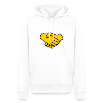 Emoji Main Donner la couleur sketch - Sweat à capuche Premium bio Homme - blanc - Devant - Nico (187cm)