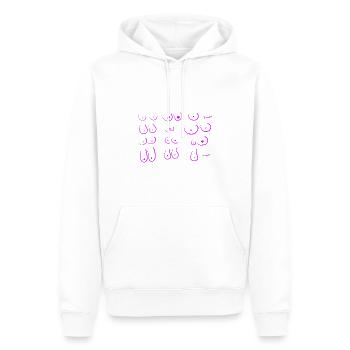 seins octobre rose - Sweat à capuche Premium bio Homme - blanc - Devant - Nico (187cm)