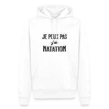 Ich kann nicht schwimmen - Männer Premium Bio Hoodie - Weiß - Vorne - Nico (187cm)