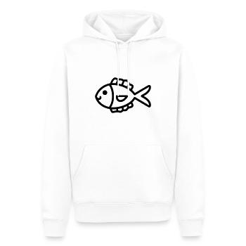 Fisch - Männer Premium Bio Hoodie - Weiß - Vorne - Nico (187cm)