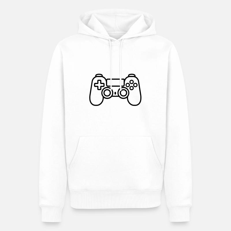 Controller für Videospiele - Männer Premium Bio Hoodie - Weiß