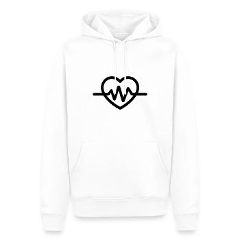 battement de coeur - Sweat à capuche Premium bio Homme - blanc - Devant - Nico (187cm)