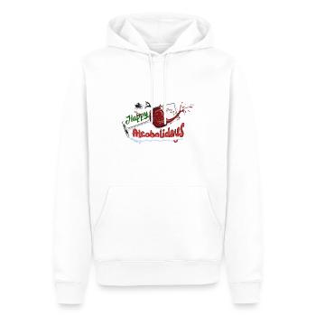 Noël, vin Noël, vin rouge vin drôle vin vin - Sweat à capuche Premium bio Homme - blanc - Devant - Nico (187cm)