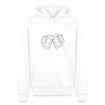 Fête de dessin de bière Célébrez le noir - Sweat à capuche Premium bio Homme - blanc - Devant - Nico (187cm)