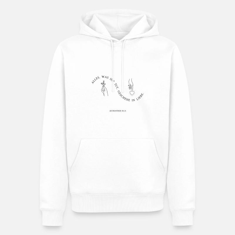 Faites-le dans l’amour - Sweat à capuche Premium bio Homme - blanc