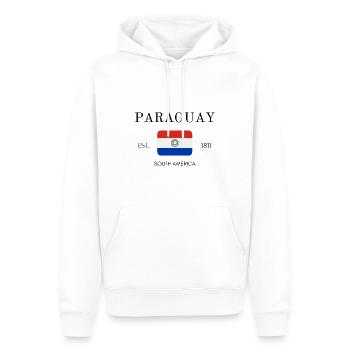 Paraguay - South America - Asuncion - Souvenir - Men’s Premium Organic Hoodie - white - Front - Nico (187cm)