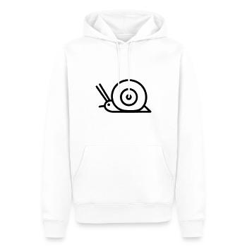 Escargot - Sweat à capuche Premium bio Homme - blanc - Devant - Nico (187cm)