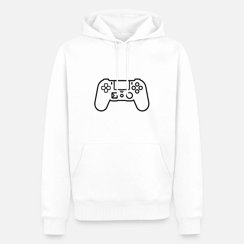 Videospiel-Controller - Männer Premium Bio Hoodie - Weiß