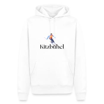 Kitzbühel - Alpes - Ski - Après-ski - Sweat à capuche Premium bio Homme - blanc - Devant - Nico (187cm)
