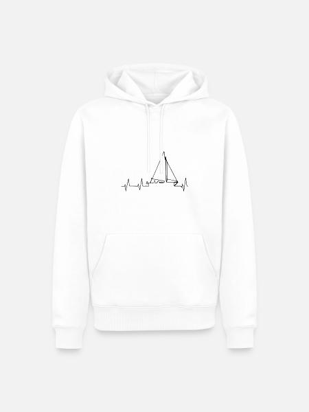 Segelboot Heartbeat Segelboot Segelboot - Männer Premium Bio Hoodie - Weiß