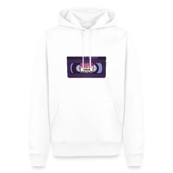 Titre de votre sextape drôle de conception de cassette VHS - Sweat à capuche Premium bio Homme - blanc - Devant - Nico (187cm)