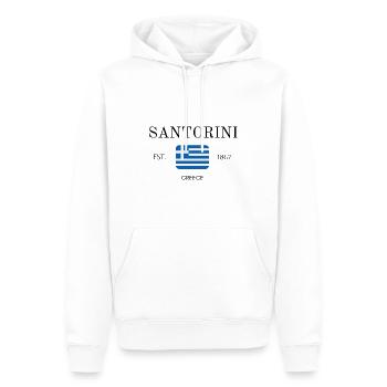 Santorin - Griechenland - Urlaub - Alt-Thera - Männer Premium Bio Hoodie - Weiß - Vorne - Nico (187cm)