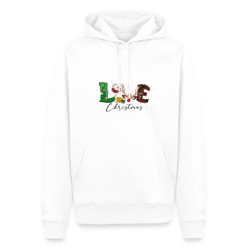 Noël, vin Noël, vin rouge vin drôle vin vin - Sweat à capuche Premium bio Homme - blanc - Devant - Nico (187cm)