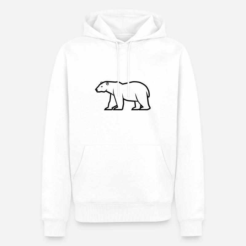 Eisbär - Männer Premium Bio Hoodie - Weiß