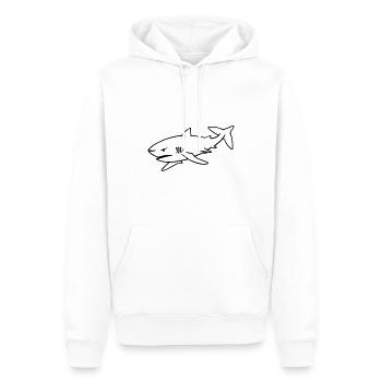 Requin - Sweat à capuche Premium bio Homme - blanc - Devant - Nico (187cm)