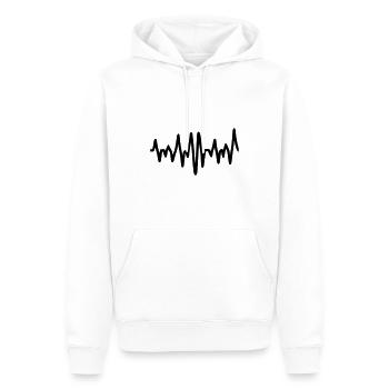 Frequenz - Männer Premium Bio Hoodie - Weiß - Vorne - Nico (187cm)