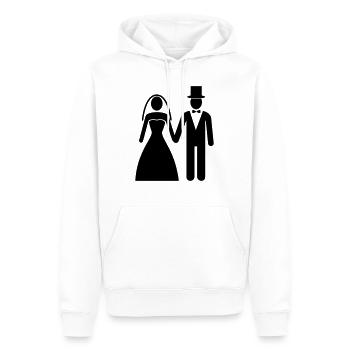 Icon Brautpaar - Männer Premium Bio Hoodie - Weiß - Vorne - Nico (187cm)