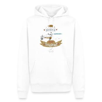 Super Sardine KRAFT - Sweat à capuche Premium bio Homme - blanc - Devant - Nico (187cm)