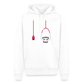 Super Sani - Männer Premium Bio Hoodie - Weiß - Vorne - Nico (187cm)