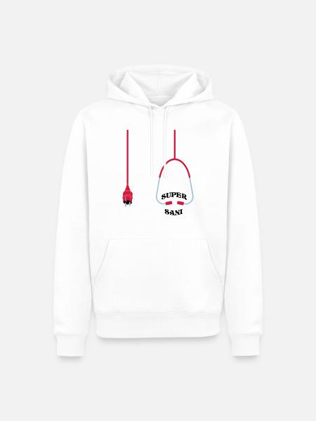 Super Sani - Männer Premium Bio Hoodie - Weiß