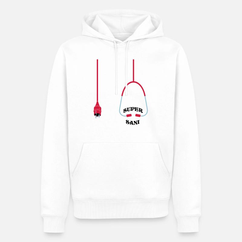 Super Sani - Männer Premium Bio Hoodie - Weiß