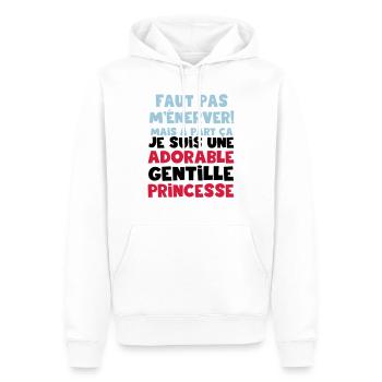 une adorable gentille princesse - Sweat à capuche Premium bio Homme - blanc - Devant - Nico (187cm)