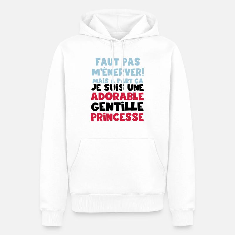 une adorable gentille princesse - Sweat à capuche Premium bio Homme - blanc