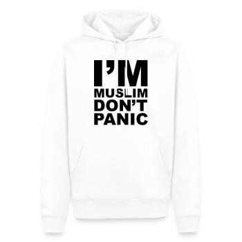 I'm Muslim Don't Panic - Männer Premium Bio Hoodie - Weiß - Vorne - Nico (187cm)