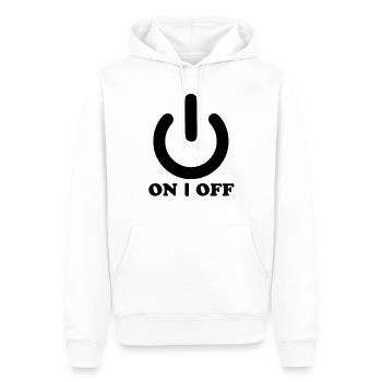 Power - Men’s Premium Organic Hoodie - white - Front - Nico (187cm)
