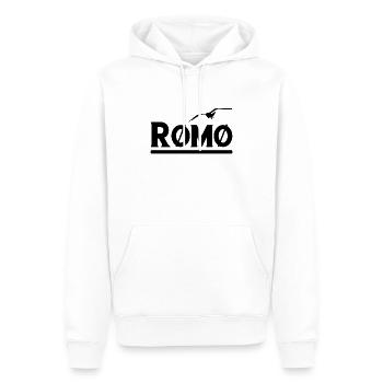 Logo romain - Sweat à capuche Premium bio Homme - blanc - Devant - Nico (187cm)