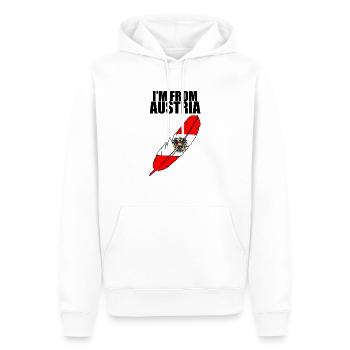 Je viens d'Autriche Autriche - Sweat à capuche Premium bio Homme - blanc - Devant - Nico (187cm)