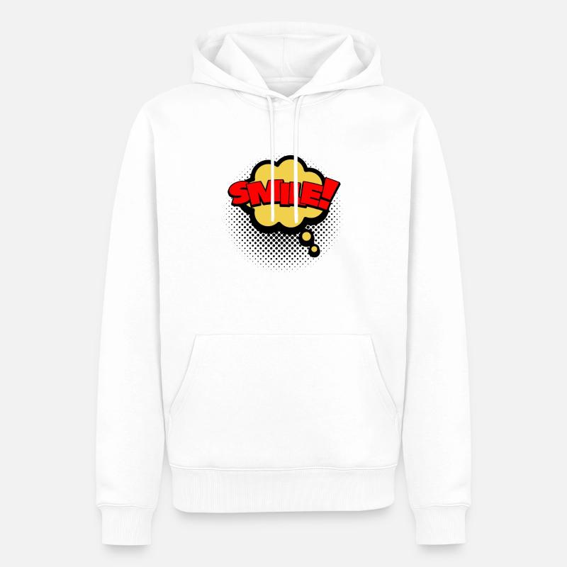 Comic Sprechblase!! cool witzig - Männer Premium Bio Hoodie - Weiß