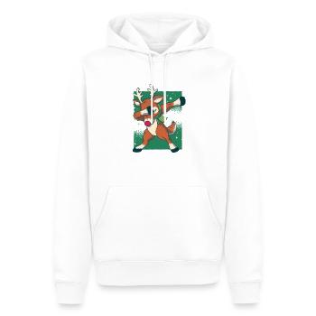 Noël cool et moderne, cerf dansant - Sweat à capuche Premium bio Homme - blanc - Devant - Nico (187cm)