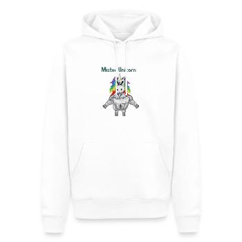 Mister Unicorn - Männer Premium Bio Hoodie - Weiß - Vorne - Nico (187cm)
