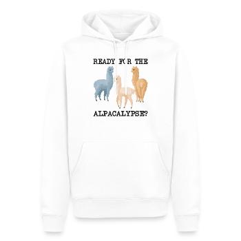 Prêt pour l'Alpacalypse Funny Alpaca - Sweat à capuche Premium bio Homme - blanc - Devant - Nico (187cm)