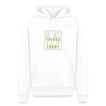 Furry Life - Männer Premium Bio Hoodie - Weiß - Vorne - Nico (187cm)
