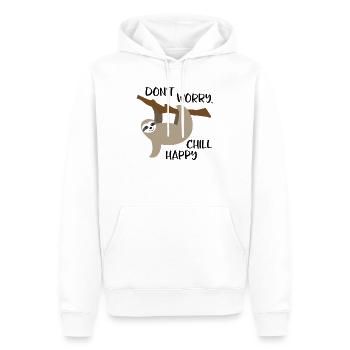 Chill happy - Sweat à capuche Premium bio Homme - blanc - Devant - Nico (187cm)