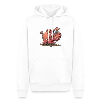 Pig Pig Pig Pig Mud Suhlen Gift - Men’s Premium Organic Hoodie - white - Front - Nico (187cm)