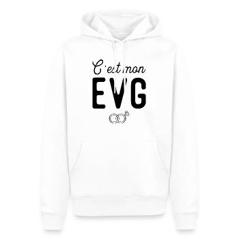 C'est mon evg mariage - Sweat à capuche Premium bio Homme - blanc - Devant - Nico (187cm)