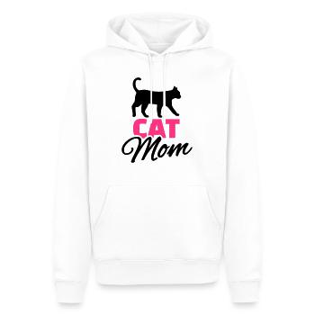 Cat Mom - Sweat à capuche Premium bio Homme - blanc - Devant - Nico (187cm)