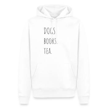 dogs Books Tea cute dog love Design - Sweat à capuche Premium bio Homme - blanc - Devant - Nico (187cm)