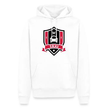 Taxi - Männer Premium Bio Hoodie - Weiß - Vorne - Nico (187cm)