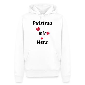 Putzfrau mit Herz - Männer Premium Bio Hoodie - Weiß - Vorne - Nico (187cm)