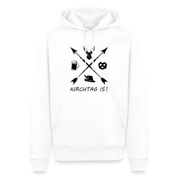 Le jour de l’église - Sweat à capuche Premium bio Homme - blanc - Devant - Nico (187cm)
