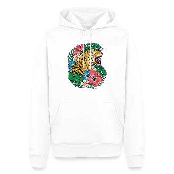 Tiger Jungle Cat prédateur été tropical - Sweat à capuche Premium bio Homme - blanc - Devant - Nico (187cm)