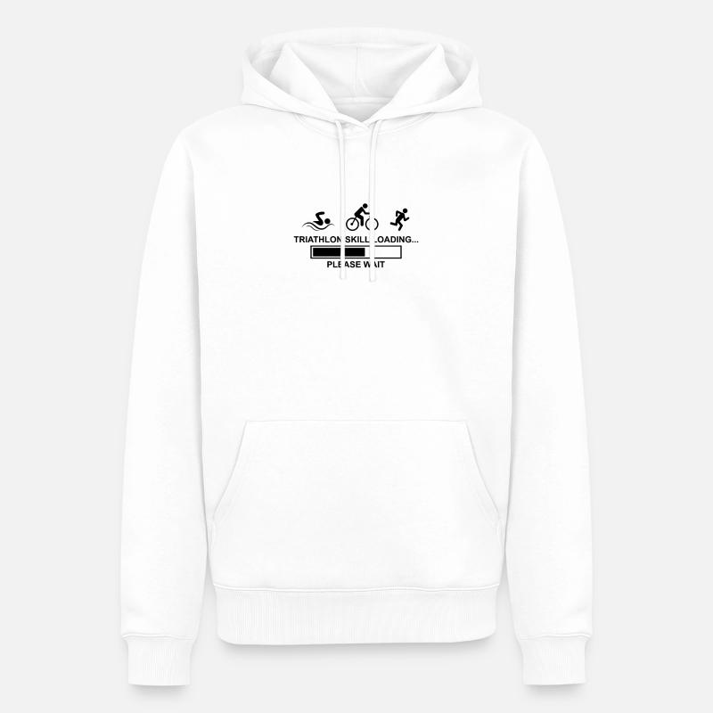 Triathlon skill loading... please wait - Männer Premium Bio Hoodie - Weiß