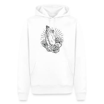 Praying Hands Betende Hände zu Gott Religion - Männer Premium Bio Hoodie - Weiß - Vorne - Nico (187cm)
