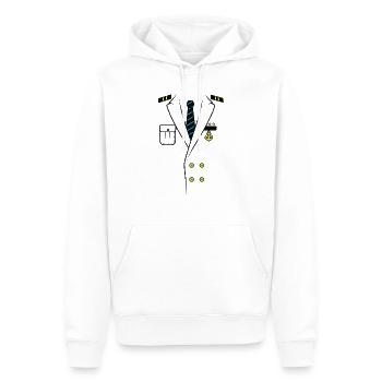 Capitaine Capitaine Carnaval Costume de fête de carnaval - Sweat à capuche Premium bio Homme - blanc - Devant - Nico (187cm)