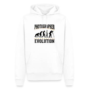 Evolution Photographer Photograph Fotograf - Männer Premium Bio Hoodie - Weiß - Vorne - Nico (187cm)