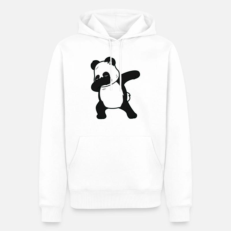 Panda Dabbing Danse Animal - Sweat à capuche Premium bio Homme - blanc